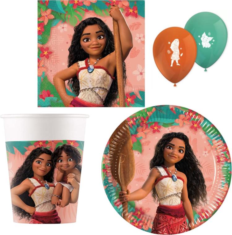  Set de fête Moana ( cde4 )  pour anniversaire d'enfant ou fête à thème, décoration de table