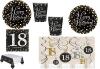 Mgs33 (cde 7) Kit Anniversaire 18 ans décocaration de table 16 invites ( 16 assiettes , 16 gobelets , 1 Suspension *, 1 nappe, 20 serviettes) 