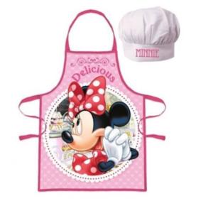 Mgs33 Tablier Enfant version rose + Chapeau de Chef , Minnie Délicious pour enfant,Tablier de Cuisine