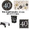 Mgs33 Anniversaire 40 Ans Complet décoration Table 16 Personnes (16 Assiettes, 16 gobelets, 16 Servi